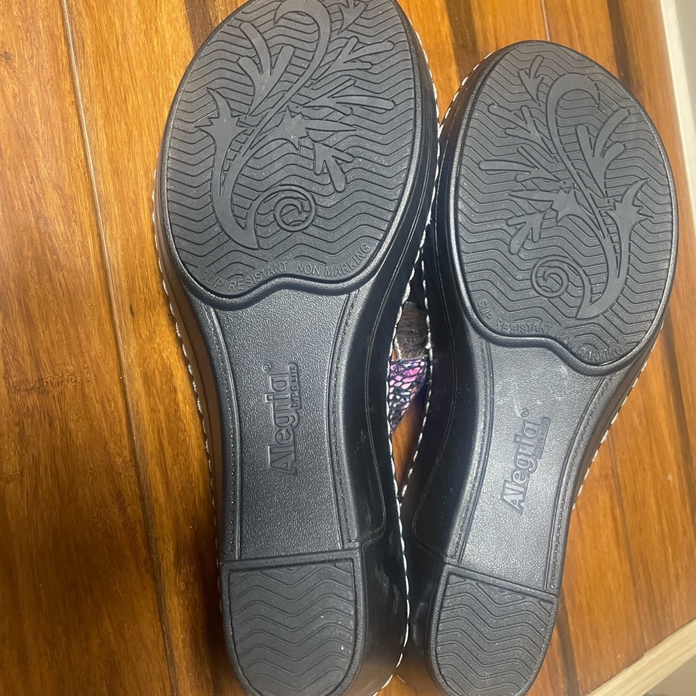 Alegria Women's Black and Purple Sandals - Picture 4 of 6